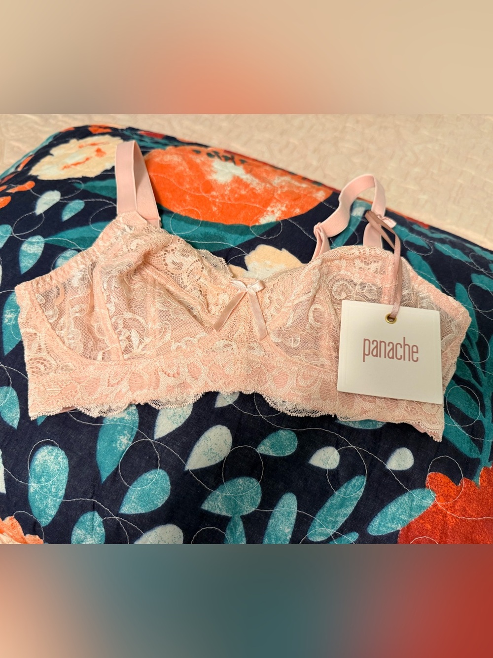 NWT Panache Blush Lace Bra Size 28D